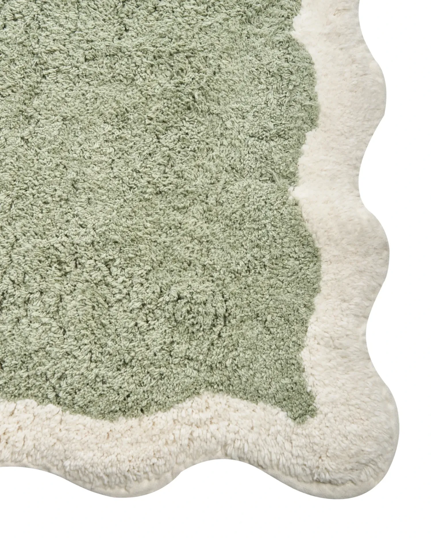 Online Beliani Tappeto da bagno NANGAL Verde 60 x 90 cm Cotone Beige Verde
