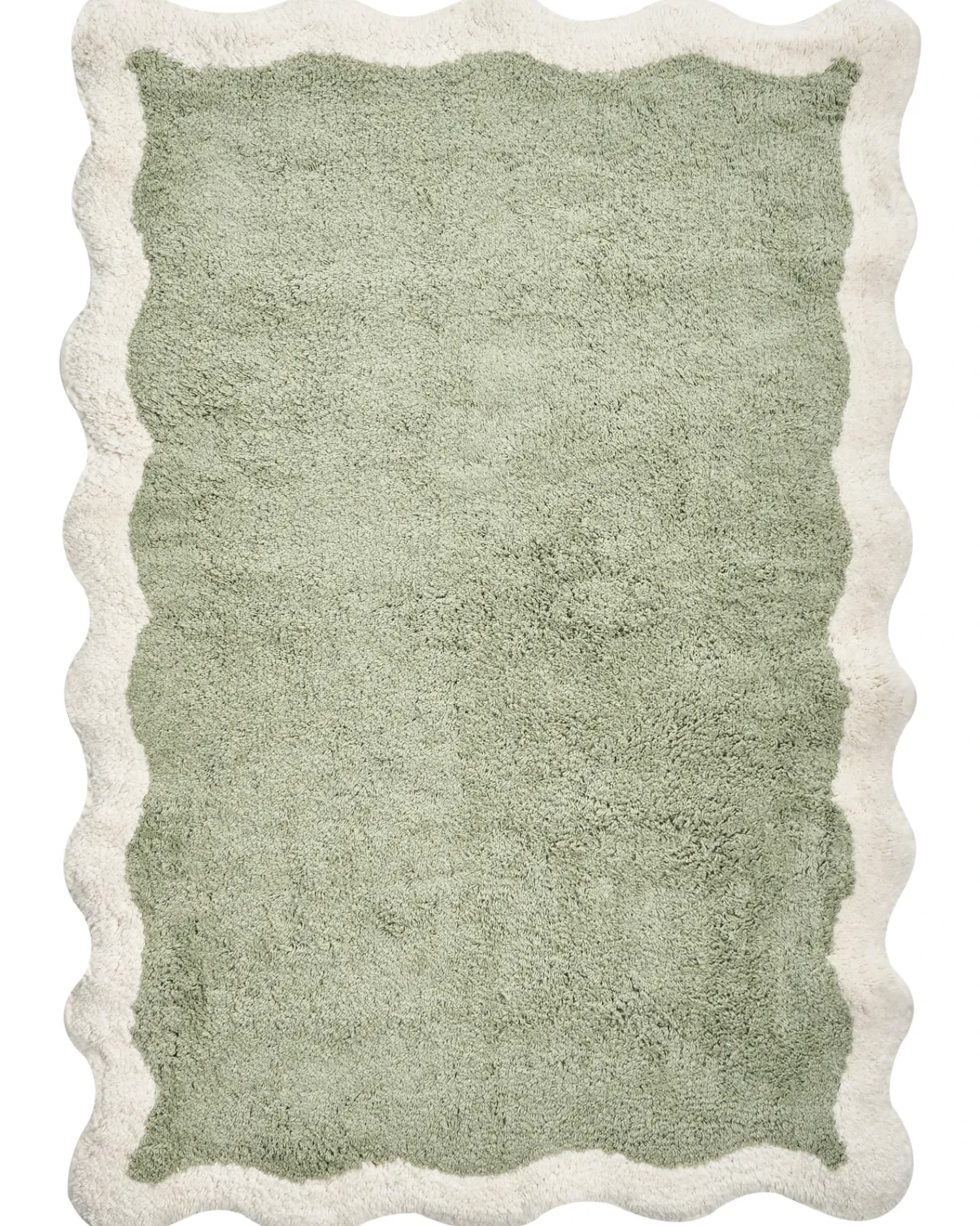 Online Beliani Tappeto da bagno NANGAL Verde 60 x 90 cm Cotone Beige Verde