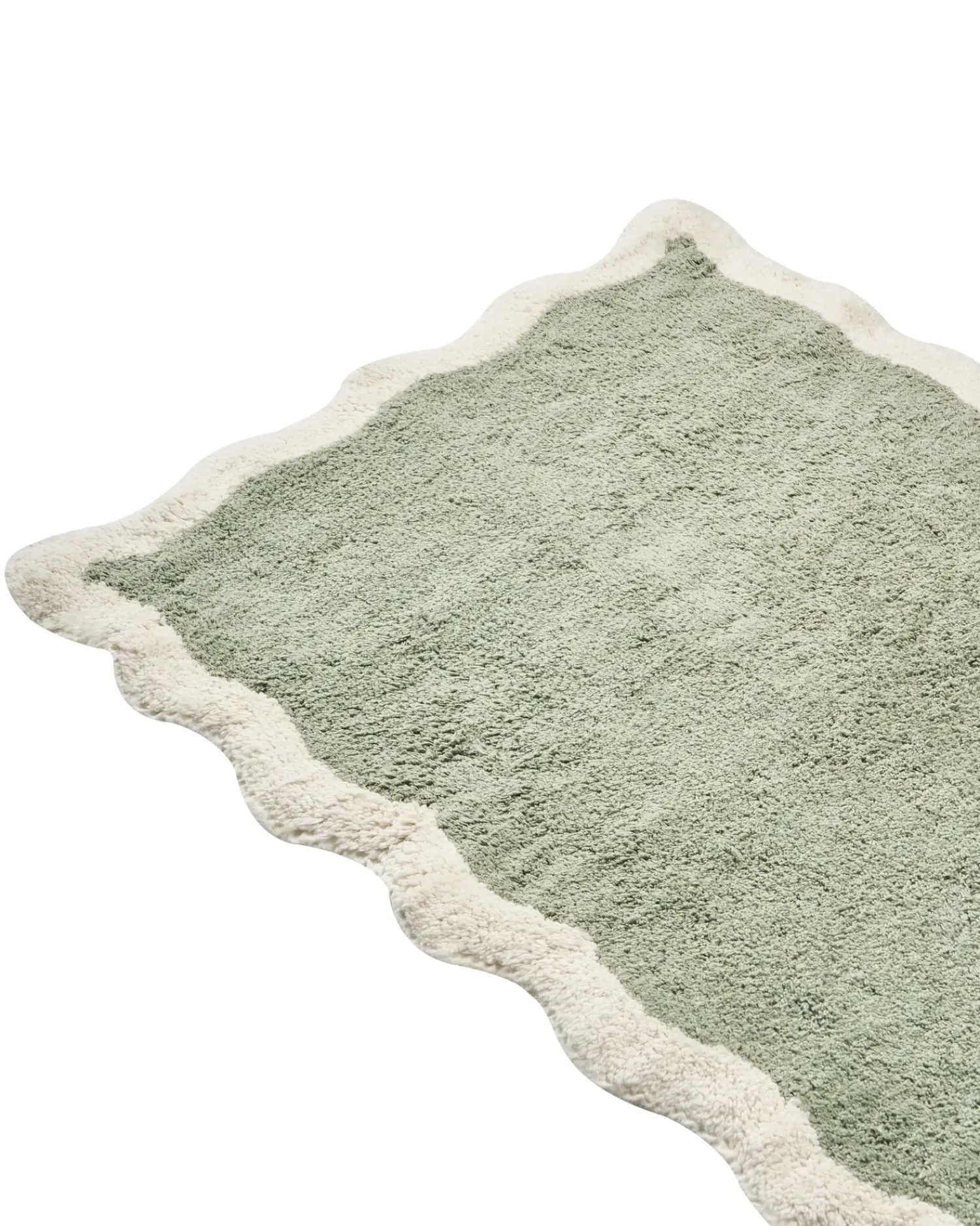 Online Beliani Tappeto da bagno NANGAL Verde 60 x 90 cm Cotone Beige Verde