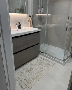 Hot Beliani Tappeto da bagno OLTAN 50 x 80 cm Cotone Beige