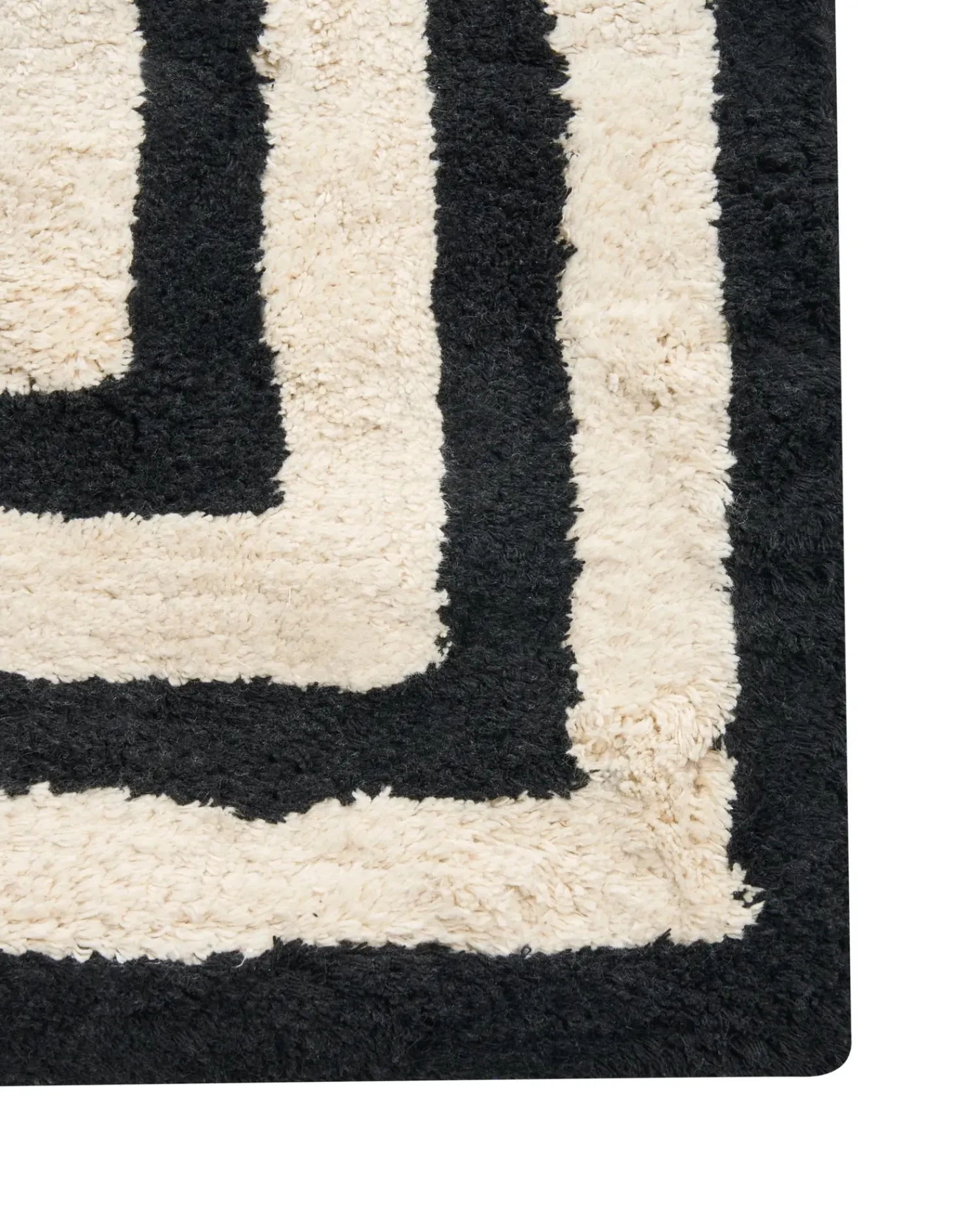 Online Beliani Tappeto da bagno RISALU Nero/Beige 60 x 90 cm Cotone Beige Nero