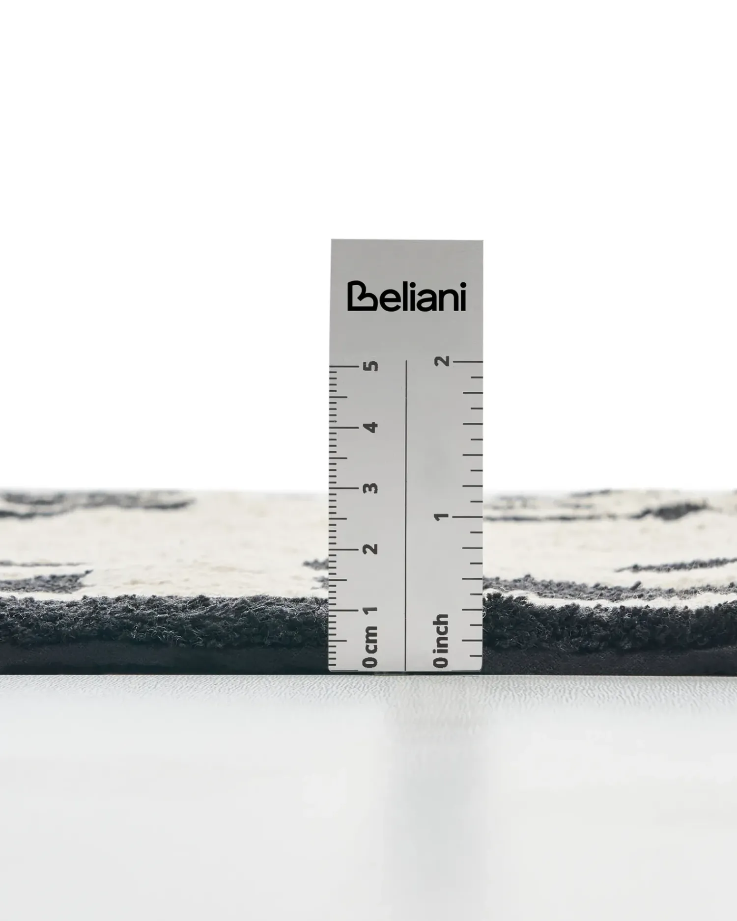 Online Beliani Tappeto da bagno RISALU Nero/Beige 60 x 90 cm Cotone Beige Nero
