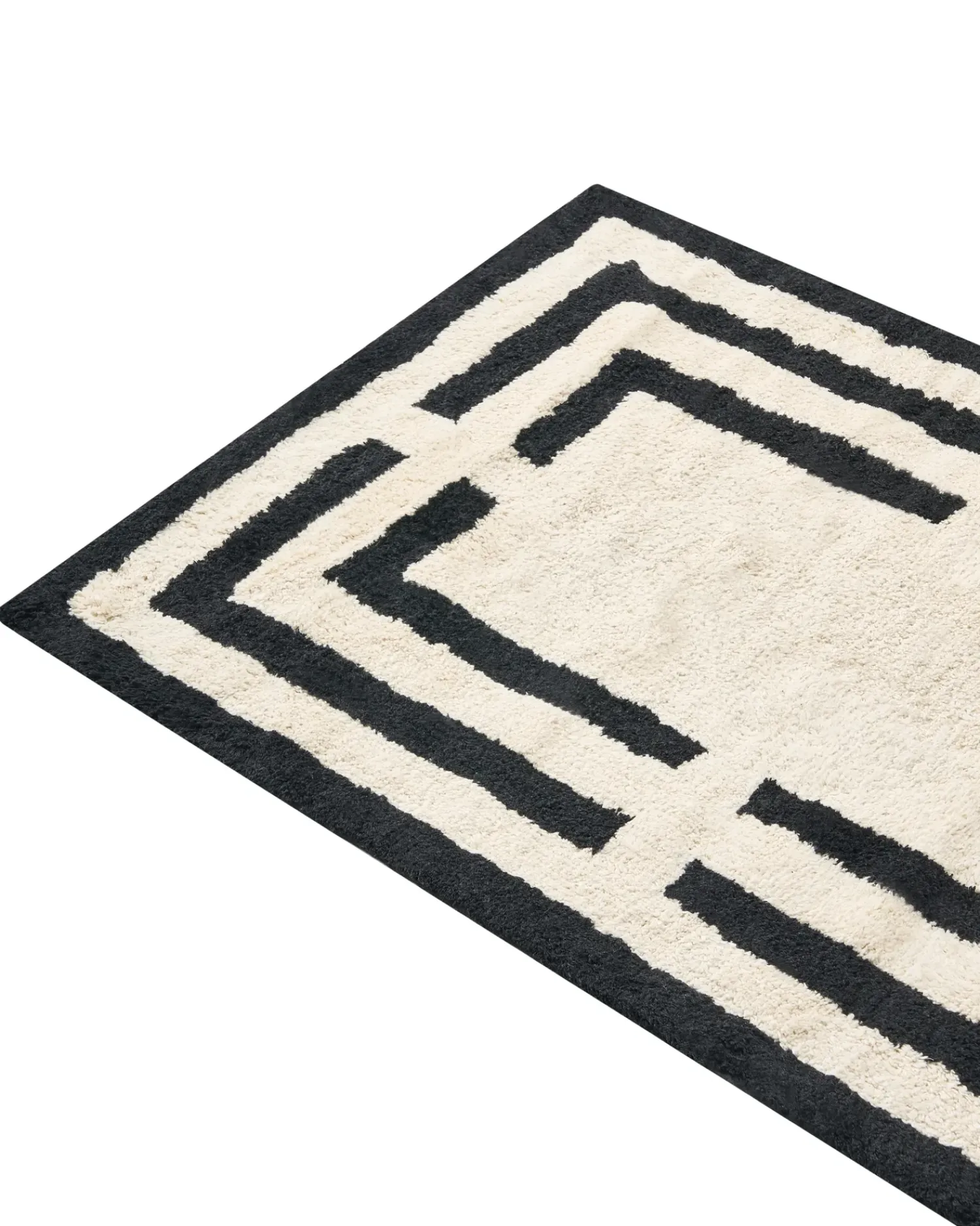 Online Beliani Tappeto da bagno RISALU Nero/Beige 60 x 90 cm Cotone Beige Nero