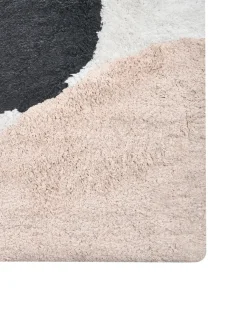 Online Beliani Tappeto da bagno SANOLI Beige 60 x 90 cm Cotone Bianco Beige Nero