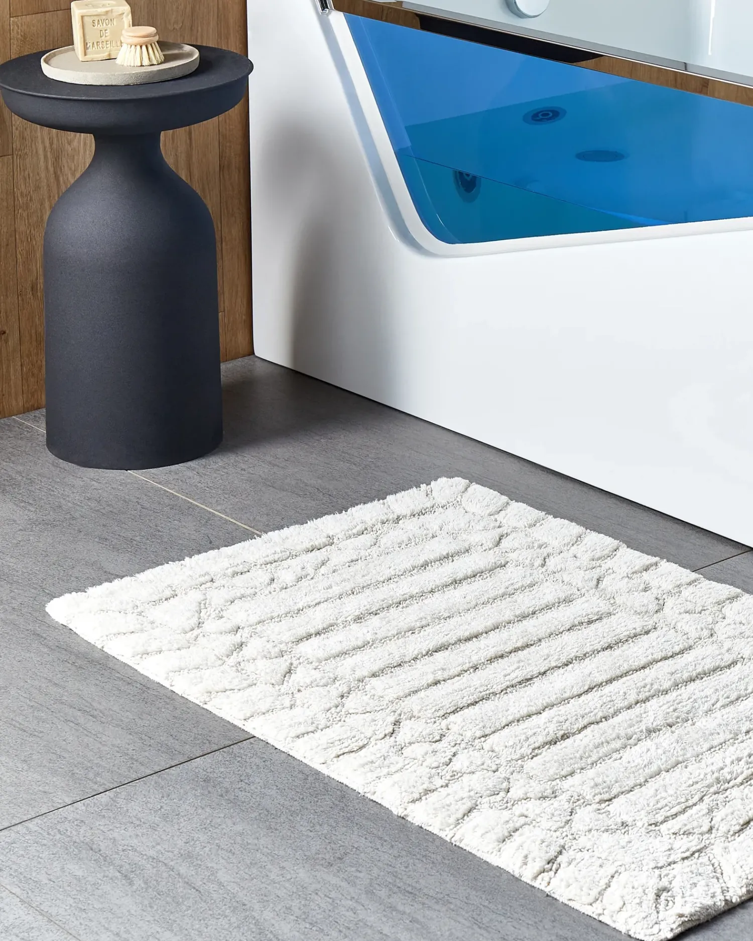 Clearance Beliani Tappeto da bagno TEKKE chiaro 60 x 90 cm Cotone Beige