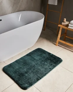Beliani Tappeto da bagno URLANA scuro 60 x 90 cm Microfibra Verde
