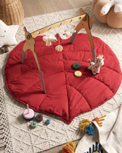 Sale Beliani Tappeto da gioco per bambini EOLIA 110 x 110 cm Cotone Rosso