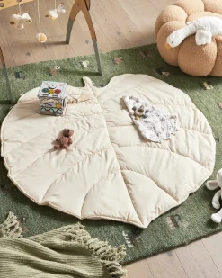 Beliani Tappeto da gioco per bambini EOLIA 110 x 110 cm Cotone sporco Bianco