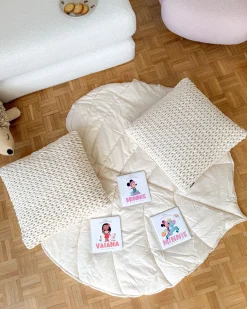 Beliani Tappeto da gioco per bambini EOLIA 110 x 110 cm Cotone sporco Bianco