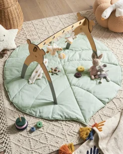 Hot Beliani Tappeto da gioco per bambini EOLIA 110 x 110 cm Cotone chiaro Verde
