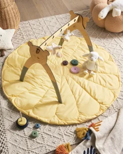 Discount Beliani Tappeto da gioco per bambini ELIZJUM 110 x 110 cm Cotone Giallo