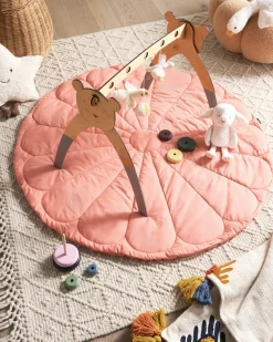 Beliani Tappeto da gioco per bambini ELIZJUM 110 x 110 cm Cotone Rosa