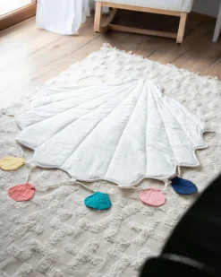 Sale Beliani Tappeto da gioco per bambini KADMEA 110 x 110 cm Cotone Bianco Bianco Multicolore