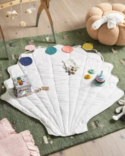 Sale Beliani Tappeto da gioco per bambini KADMEA 110 x 110 cm Cotone Bianco Bianco Multicolore