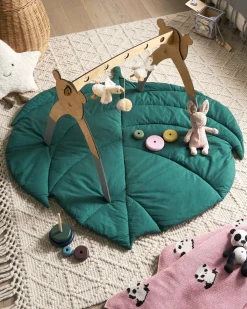 New Beliani Tappeto da gioco per bambini OLIMP 110 x 110 cm Cotone Verde