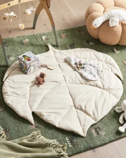 Best Beliani Tappeto da gioco per bambini OLIMP 110 x 110 cm Cotone sporco Bianco