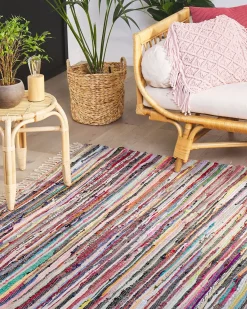 Hot Beliani Tappeto DANCA Bianco 160 x 230 cm Beige Viola Multicolore