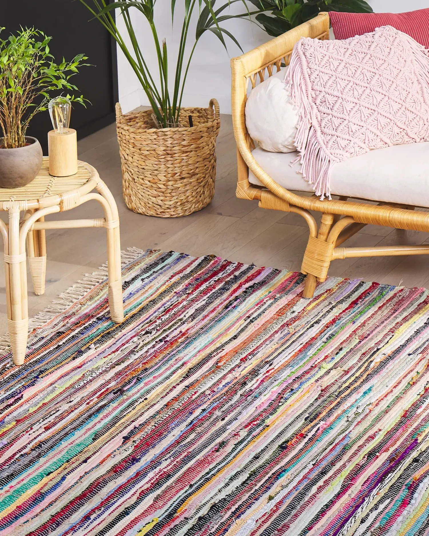 Hot Beliani Tappeto DANCA Bianco 160 x 230 cm Beige Viola Multicolore