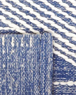 Discount Beliani Tappeto DATCA Blu Lana Beige Blu