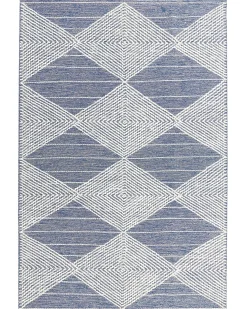 Discount Beliani Tappeto DATCA Blu Lana Beige Blu