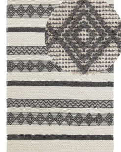 Discount Beliani Tappeto DAVUTLAR Beige chiaro Lana Beige Grigio