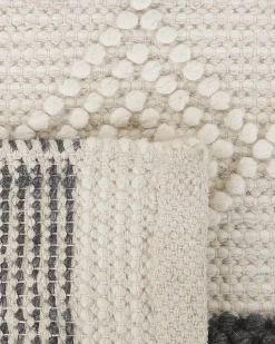 Discount Beliani Tappeto DAVUTLAR Beige chiaro Lana Beige Grigio