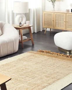 New Beliani Tappeto DEDEMLI Beige Iuta Beige Naturale