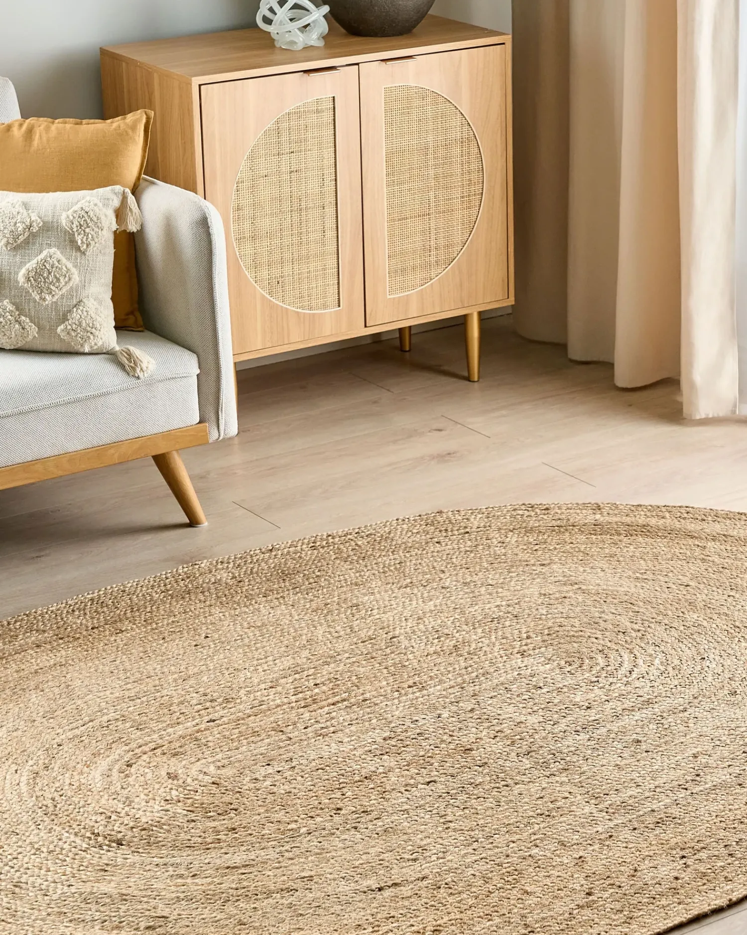 Hot Beliani Tappeto DEMIRCI Iuta Beige