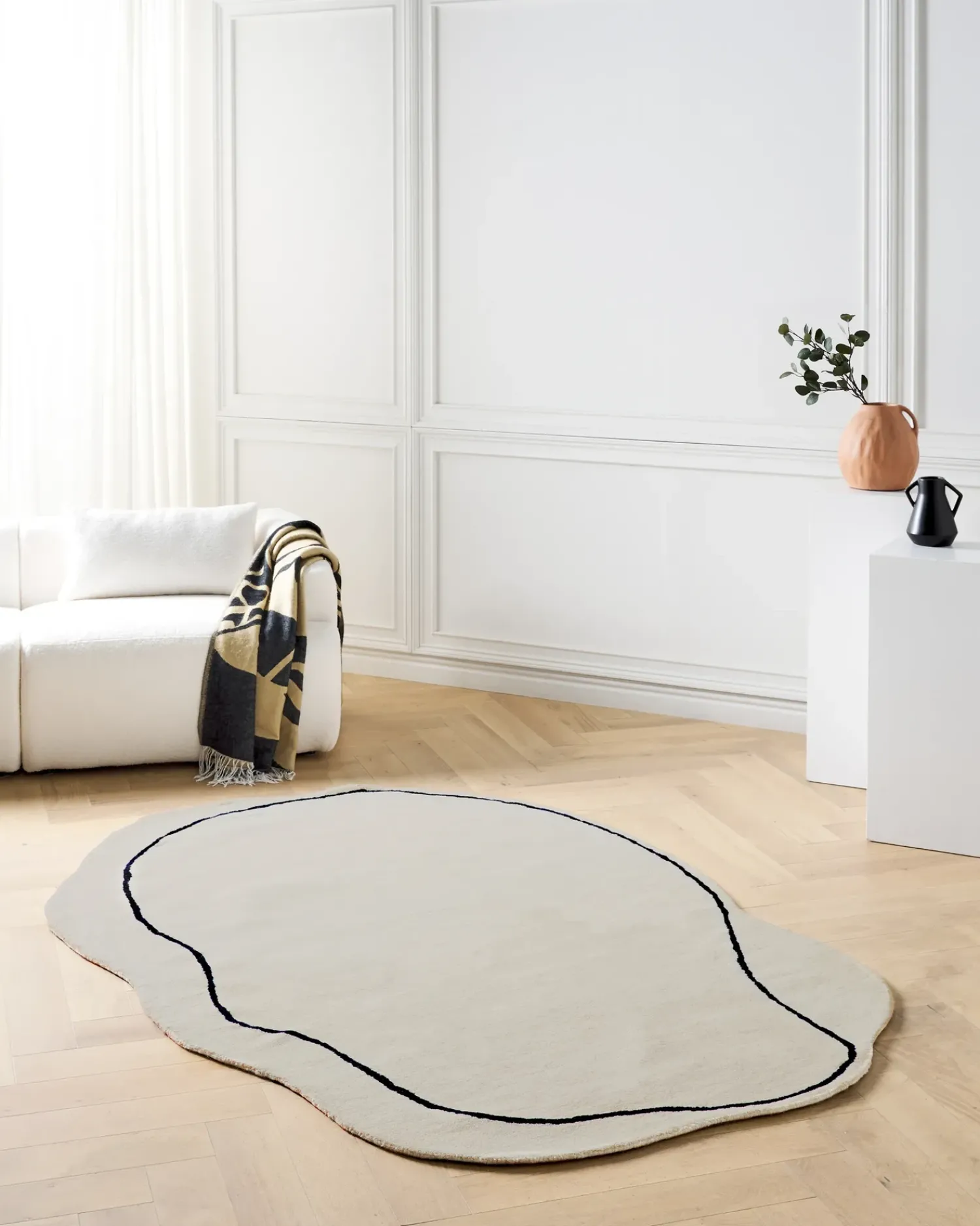 Hot Beliani Tappeto DERA Beige 160 x 230 cm Viscosa Beige Nero