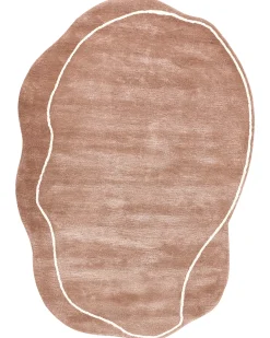 Outlet Beliani Tappeto DERA Marrone 160 x 230 cm Viscosa Bianco Marrone