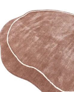Outlet Beliani Tappeto DERA Marrone 160 x 230 cm Viscosa Bianco Marrone