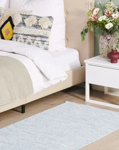 Hot Beliani Tappeto DERINCE Azzurro 80 x 150 cm Cotone Blu