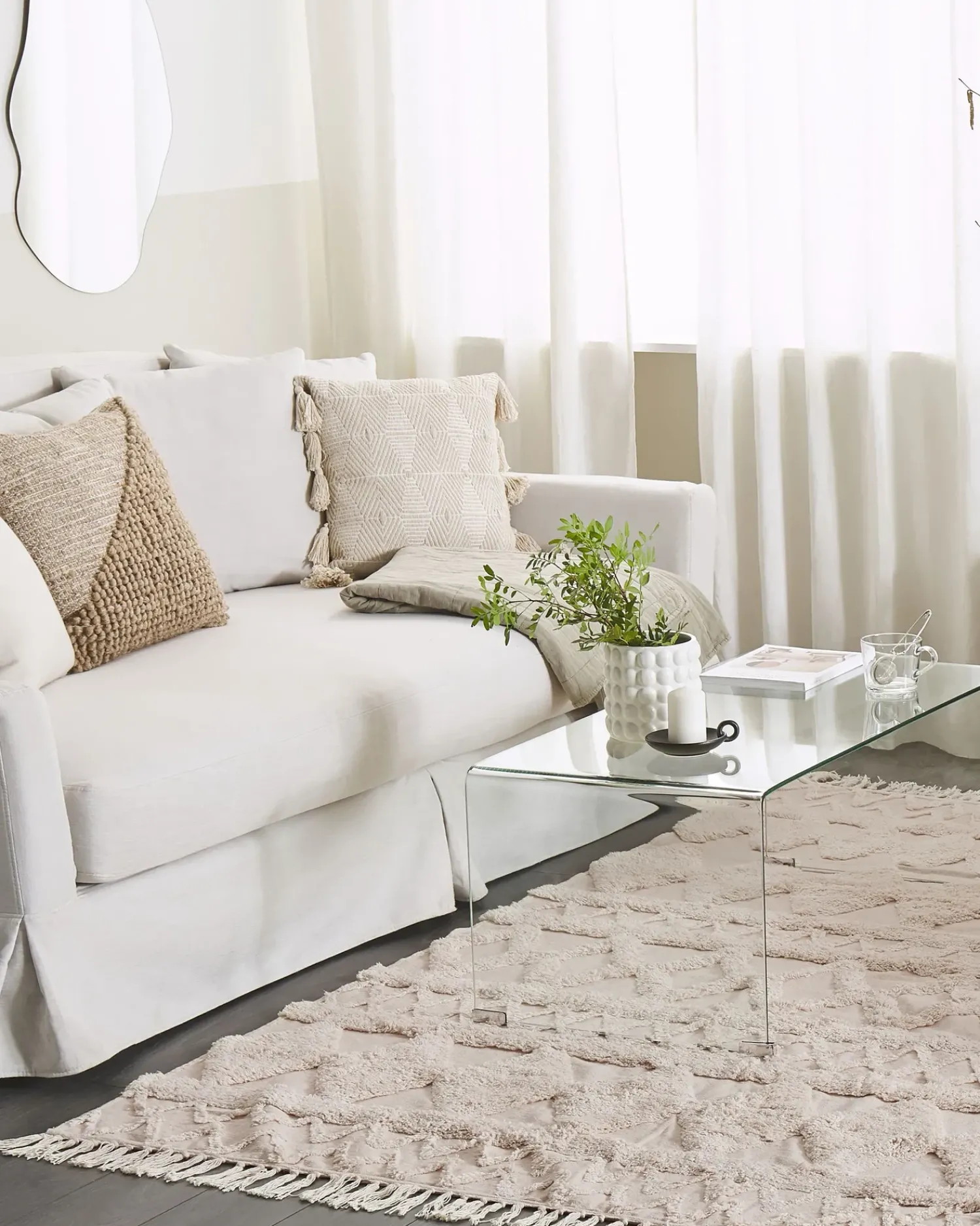 Clearance Beliani Tappeto DIDIM Cotone Beige