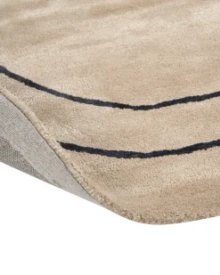 Beliani Tappeto DIGRI Beige ø 200 cm Viscosa Beige Nero