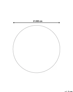 Beliani Tappeto DIGRI Beige ø 200 cm Viscosa Beige Nero