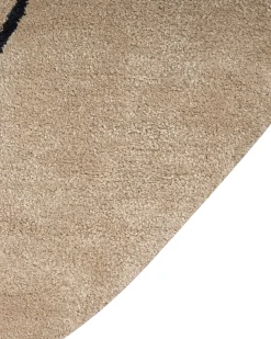 Beliani Tappeto DIGRI Beige ø 200 cm Viscosa Beige Nero