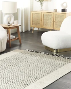 Sale Beliani Tappeto DIVARLI Beige Lana Beige Nero