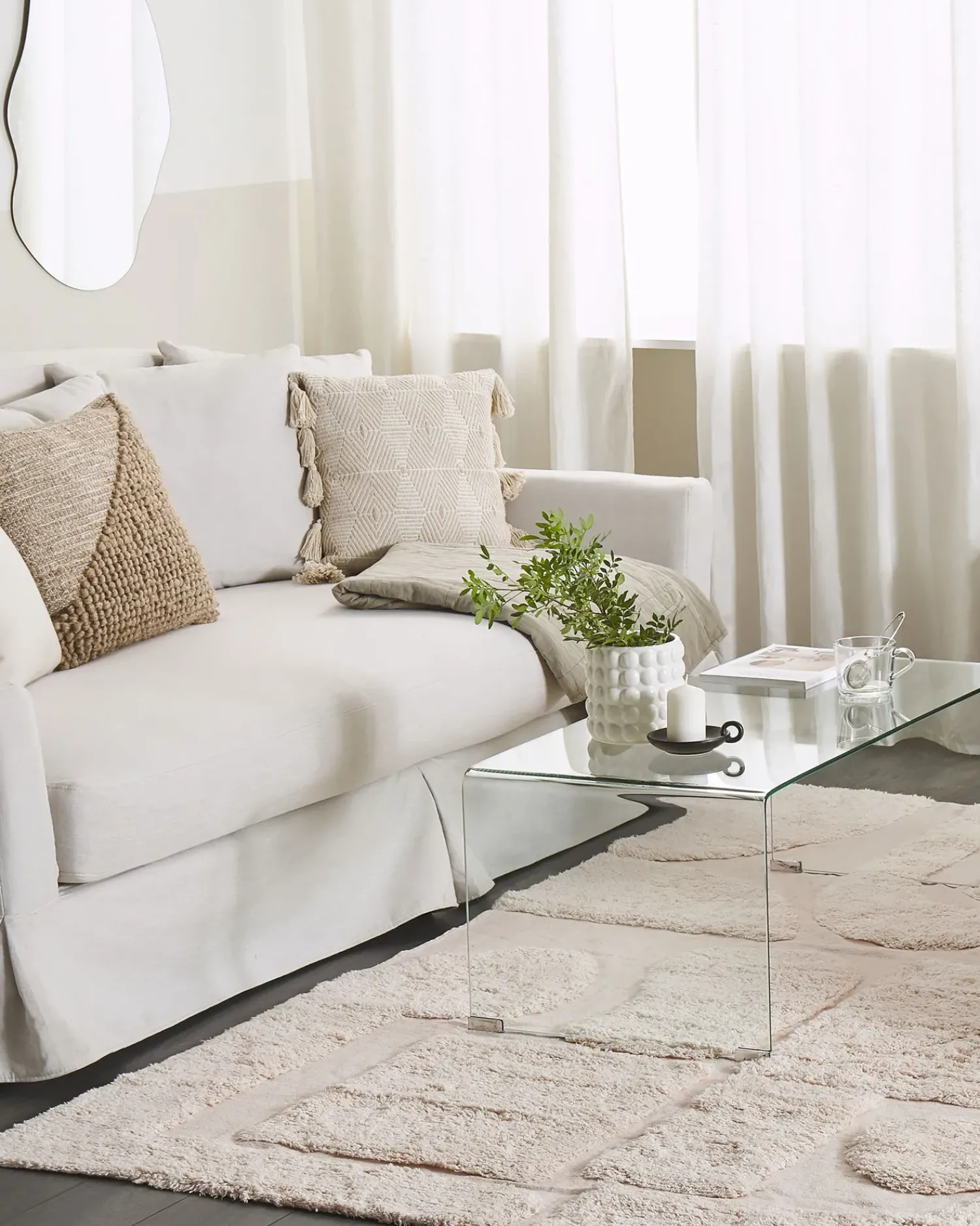 Hot Beliani Tappeto DIYADIN Cotone Beige