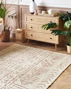 Sale Beliani Tappeto EDIRNE Beige Cotone Beige Rosa