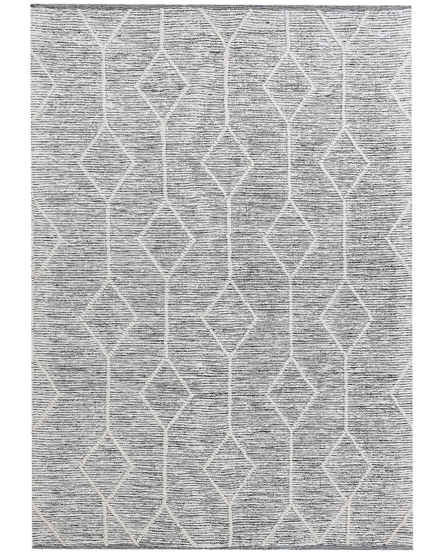 New Beliani Tappeto EDREMIT Grigio Cotone Beige Grigio