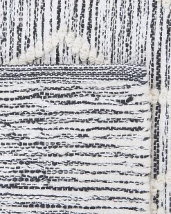 New Beliani Tappeto EDREMIT Grigio Cotone Beige Grigio