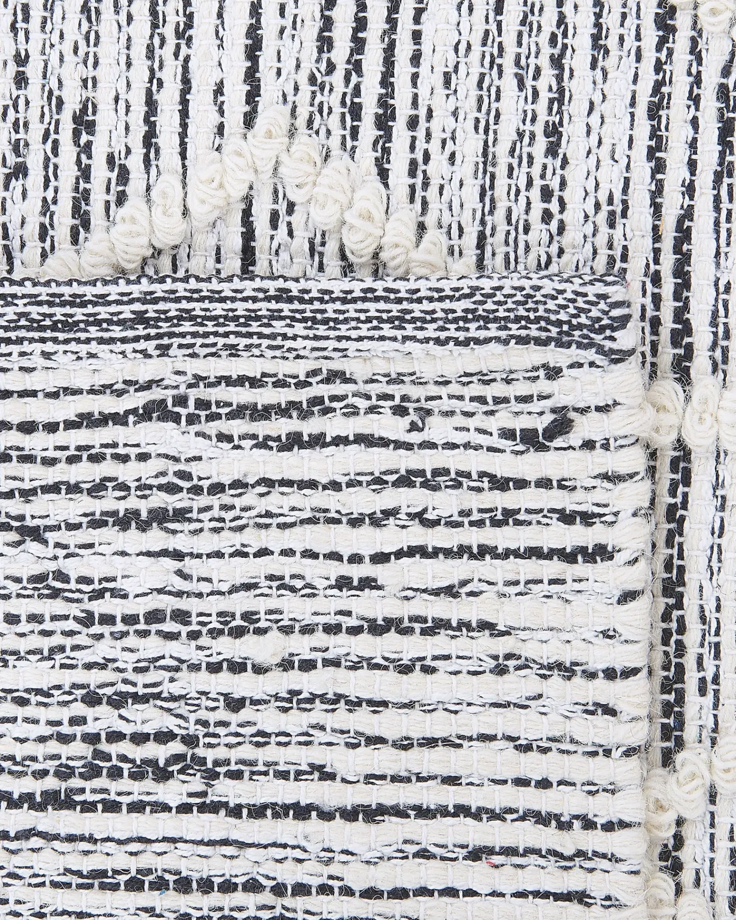 New Beliani Tappeto EDREMIT Grigio Cotone Beige Grigio