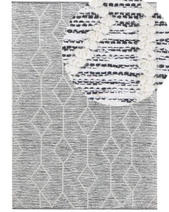 New Beliani Tappeto EDREMIT Grigio Cotone Beige Grigio