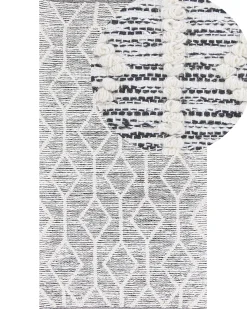 Discount Beliani Tappeto EDREMIT Grigio Lana Beige Grigio
