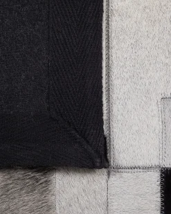 New Beliani Tappeto EFIRLI Grigio Pelle naturale Grigio Nero