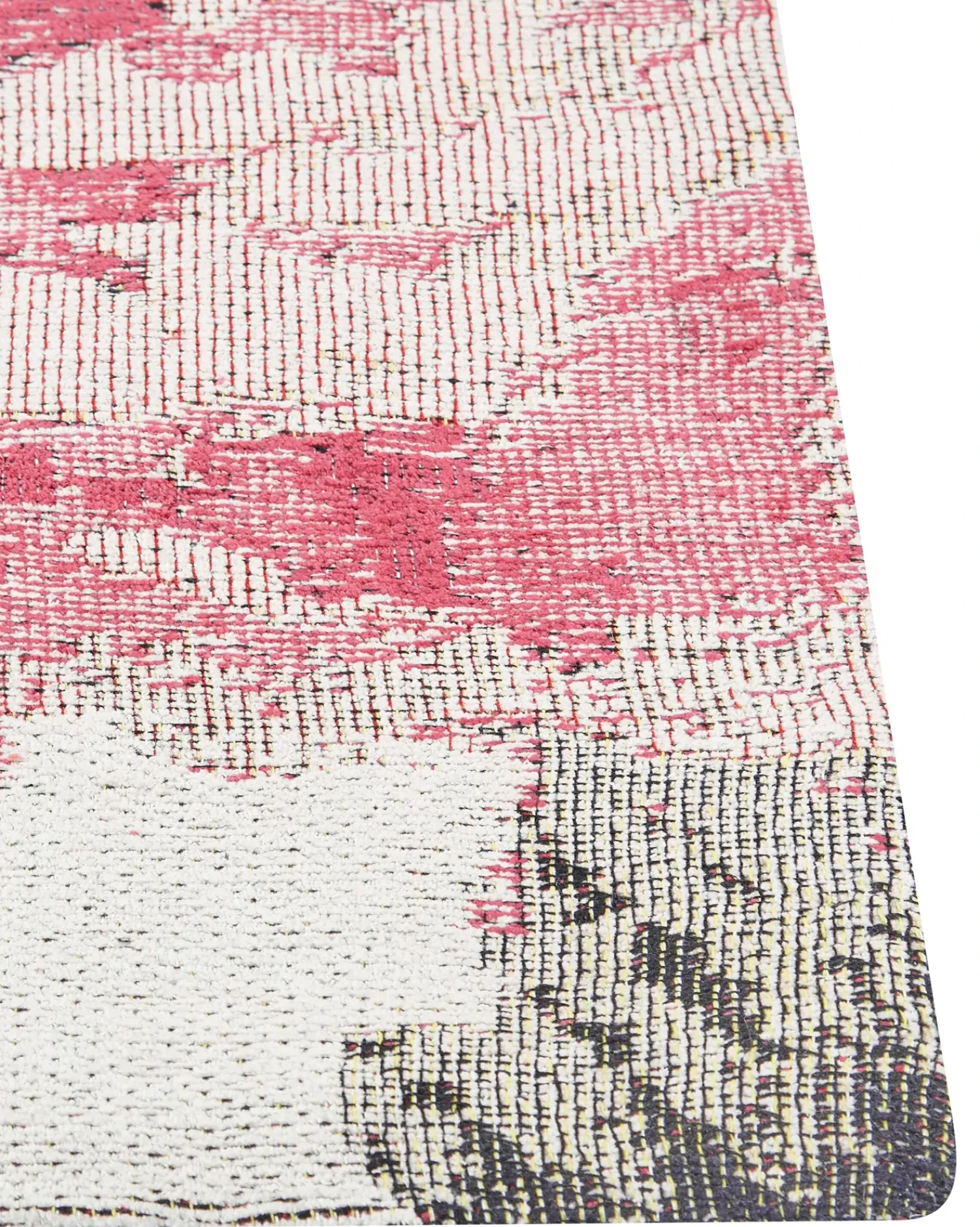 Sale Beliani Tappeto EJAZ Rosa Cotone Beige Rosa Nero