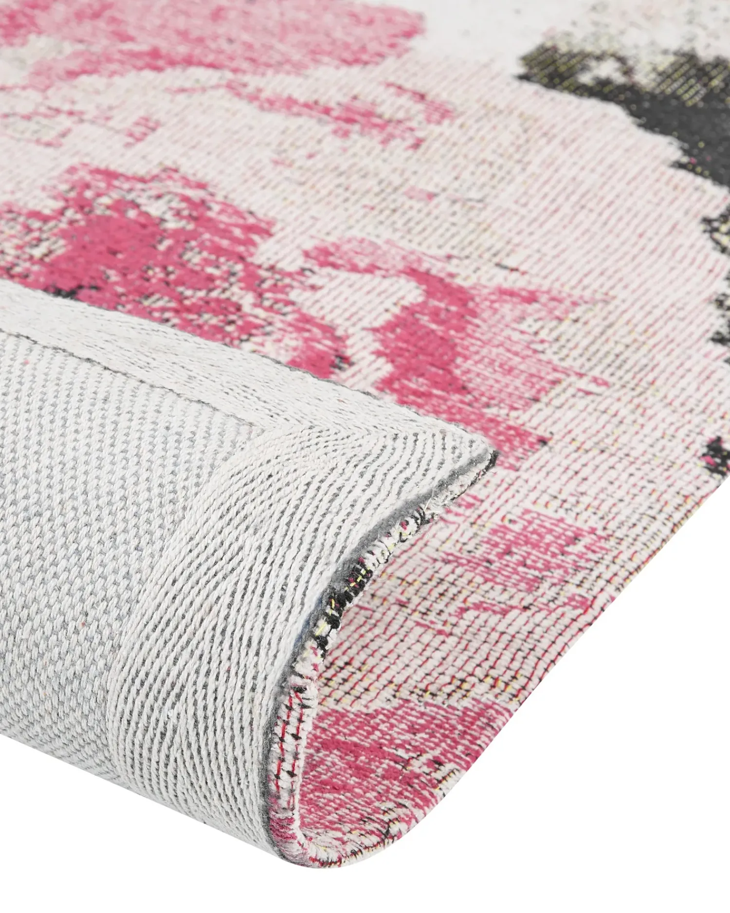 Sale Beliani Tappeto EJAZ Rosa Cotone Beige Rosa Nero
