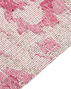 Sale Beliani Tappeto EJAZ Rosa Cotone Beige Rosa Nero