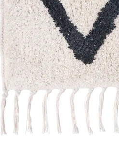 Discount Beliani Tappeto ELDES Beige 160 x 230 cm Cotone Beige Nero