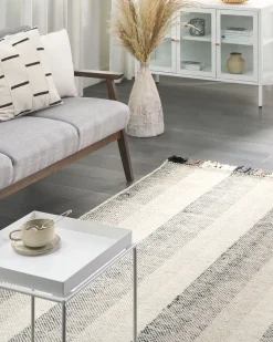 Best Beliani Tappeto EMIRLER Bianco Lana Bianco Marrone Nero